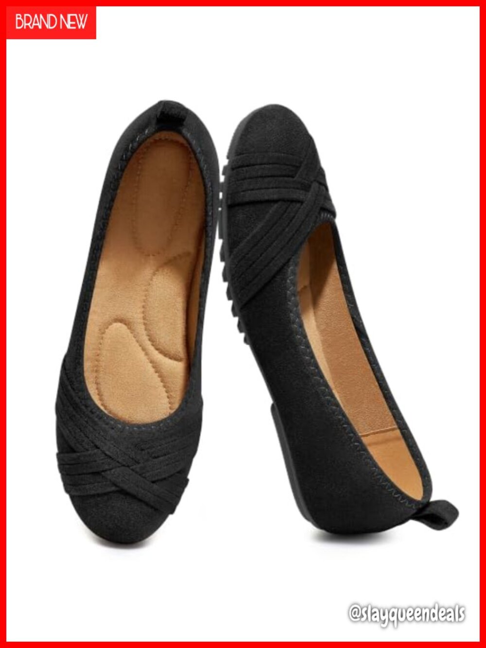 Women's Suede Comfort Dress Flats Memory Foam Anti-Slip Work Loafers